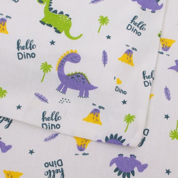 Комплект постельного белья Дино белый с рисунком