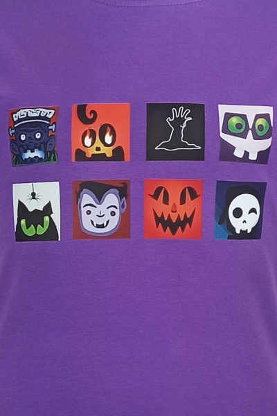 Футболка для девочек/для мальчиков WP Merchandise Halloween Монстро-кубики р.140–146 фиолетовый 22146 