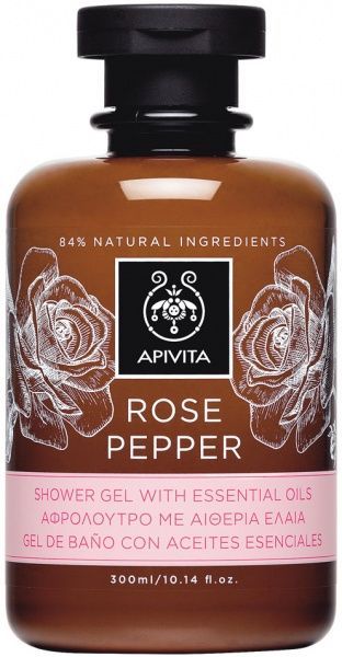 Гель для душу Apivita Rose pepper з ефірними оліями 300 мл