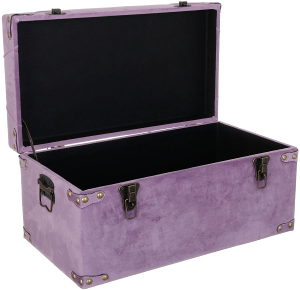 Сундук-пуф Велюр лавандовый 57х30х29 см 