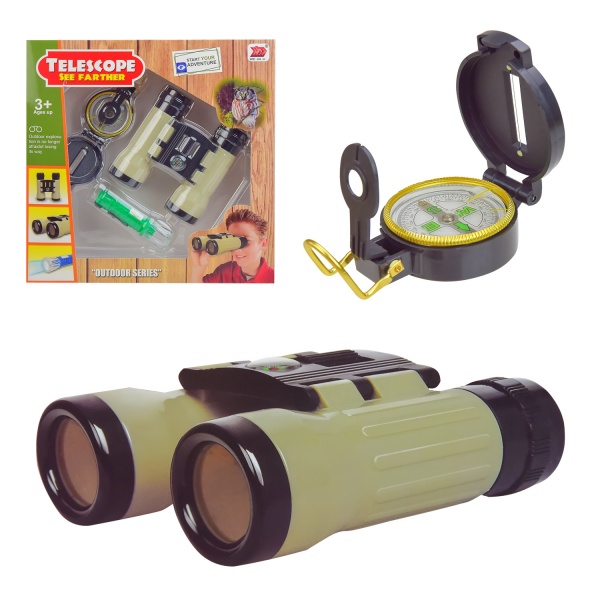 Бінокль з ліхтариком та компасом 7915A1
