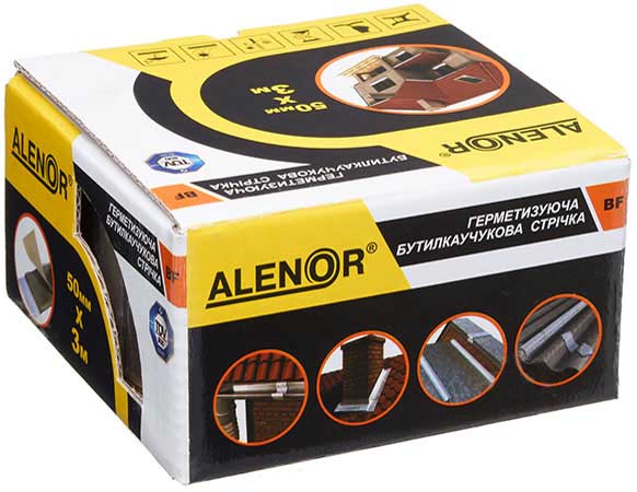 Лента герметизирующая Alenor BF бутиловая 50 мм x 3 м алюминиевая