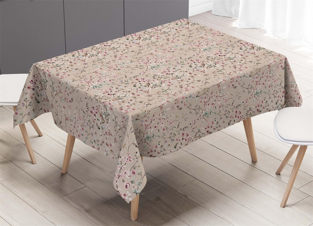 Клеенка на стол UP! (Underprice) с подкладкой 1,37м бежевый с рисунком PW195-R998-1-2