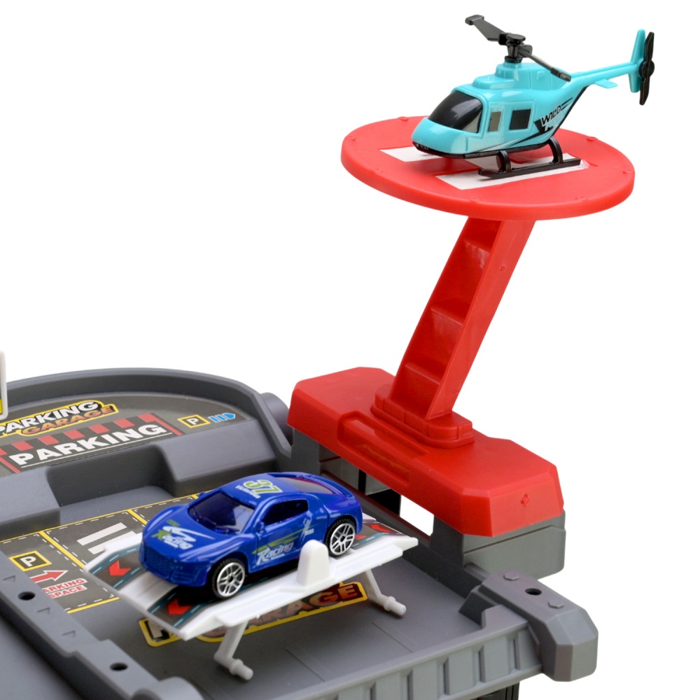 Игровой набор Shantou Паркинг с машинками и вертолетом 731