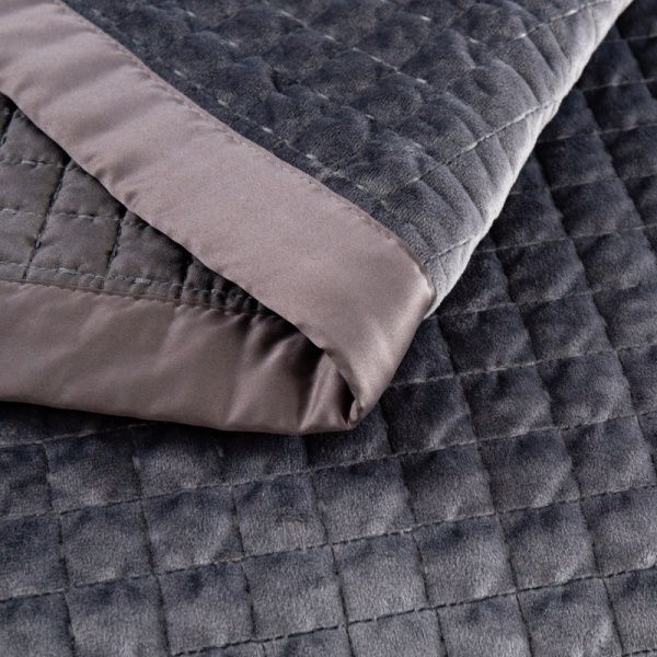 Покривало Velvet Preston 240x260 см La Nuit сірий 