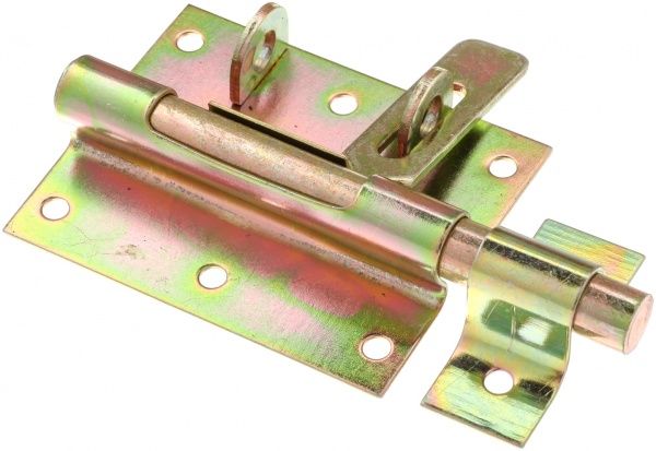 Засув під навісний замок 2-12 накладний Bruno жовтий 120 мм