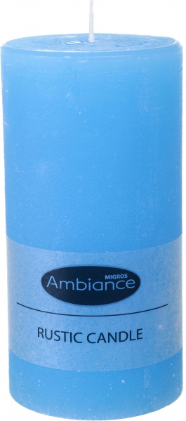 Свічка рустикальна циліндр 7,5х15 см блакитна Admit