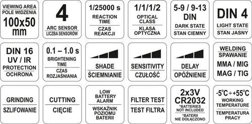 Маска зварювальника YATO YT-73925