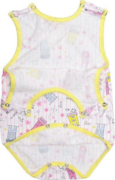 Боди-майка Маленькие люди 323-111 (кул) р.68 белый с рисунком 