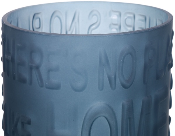 Ваза стеклянная Home 20,1 см синяя 