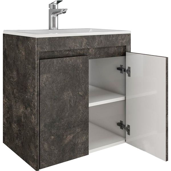 Тумба подвесная Water House Preference N1 60 МДФ сланец темный под умыв.Como 60