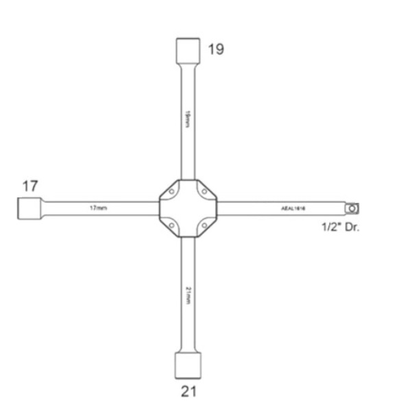 Ключ колісний TIMEAUTO 17-19-21-1/2