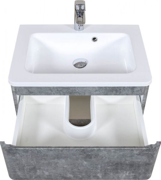 Тумба підвісна Aqua Rodos Accent 60 сірий мрамор під умивальник зі штучного каменя Альфа 60 та мармуру Accent