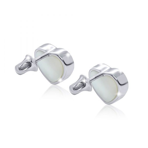 Серьги-пусетты UMa&UMi Сердце малое с подвижными многоцветными вставками