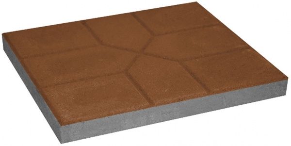 Тротуарная плитка Снежинка 200х250х30 коричневая