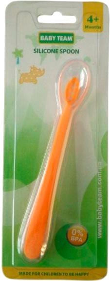 Ложка Baby Team силиконовкая оранжевый (6107)