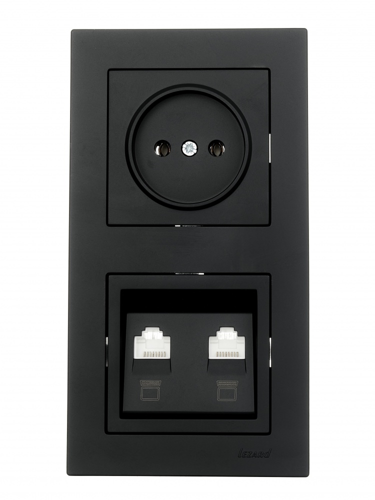 Рамка двомісна Lezard Vesna вертикальна антрацит 742-4200-152