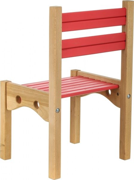 Стульчик для детей ArinWOOD Мишка красный 04-011R