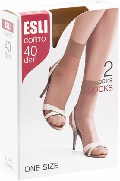 Носки ESLI ESLI CORTO 40 2 пары Nero р. 23-25 черный 