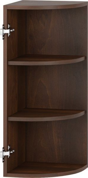 Шкаф верхний угловой радиусный 300x720x300 мм орех темный 