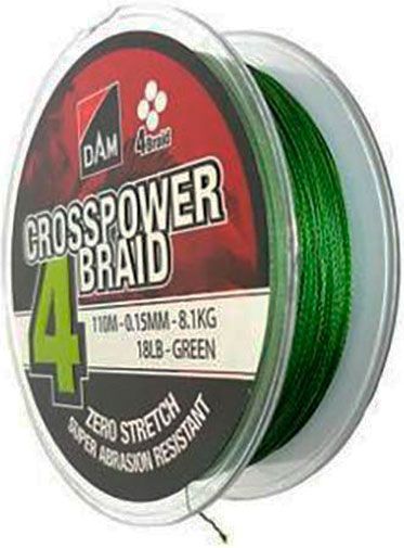 Шнур DAM 150м 0,13мм 6,8кг Crosspower 4-Braid