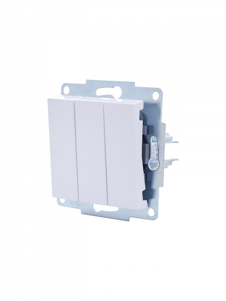 Выключатель трехклавишный Lezard Vesna белый 742-0288-109