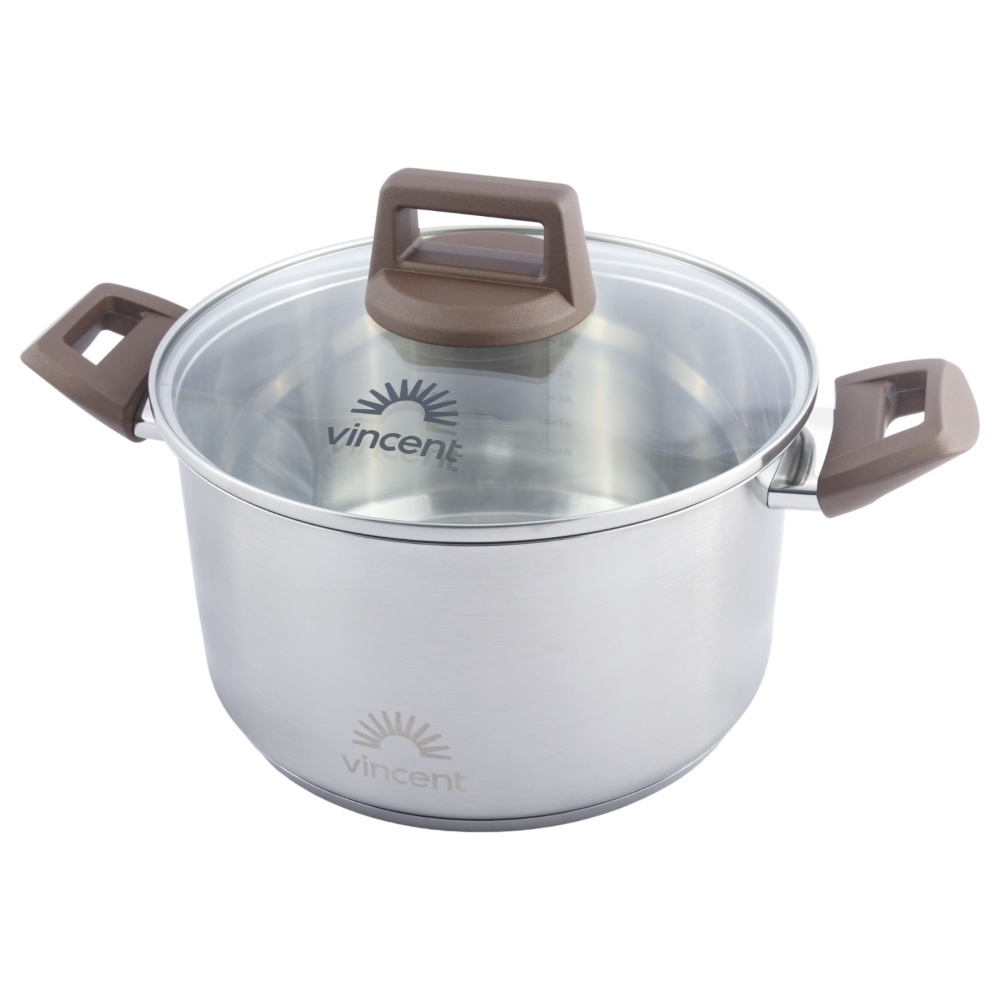 Кастрюля с крышкой Vincent 22 см 4,3 л VC-3186-22