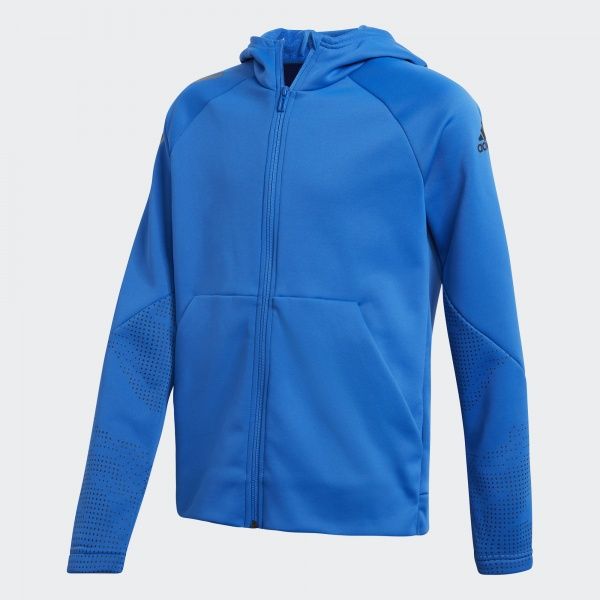 Джемпер Adidas YB TR FZ HD W DJ1138 р. 140 блакитний