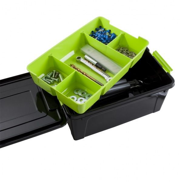 Контейнер-органайзер для хранения Алеана Tools черный 245х160х105 10