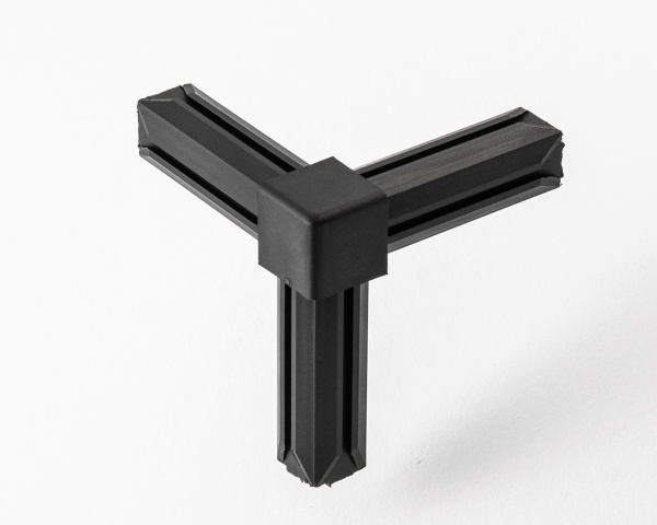 З'єднувач пластиковий квадратна GAH-Alberts тристоронній суміжний для труби 20х20 мм 70х70 мм Ø20 мм