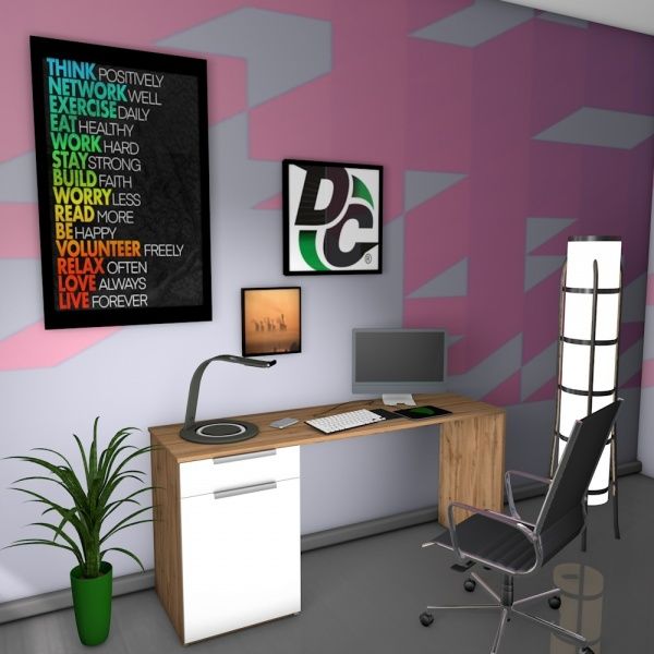 Стол письменный DC Валли дуб тахо/нимфея альба 