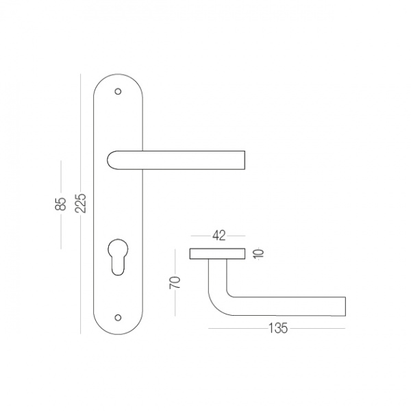 Ручка на планке MVM SS-1119-85 SS PZ 85 мм нержавеющая сталь