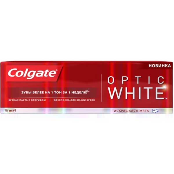Зубна паста Colgate Optic White іскриста білизна відбілююча 75 мл