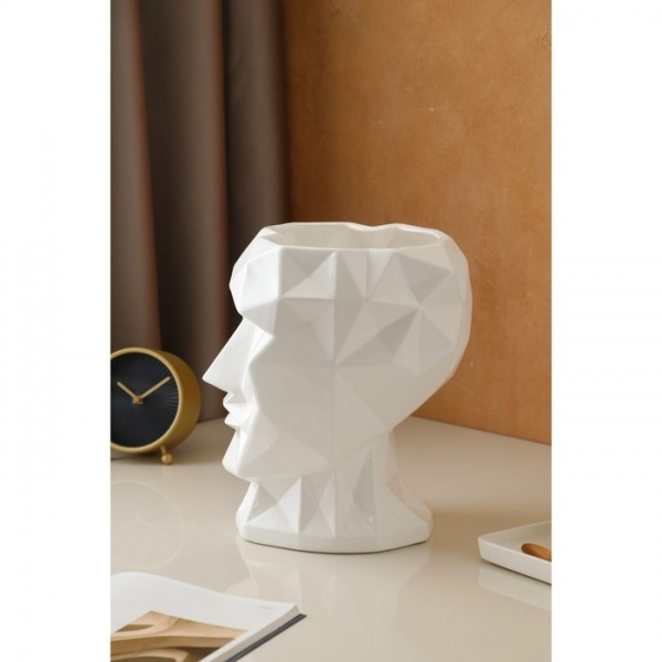 Ваза керамическая Nana ceramics Кай 28 см белый глянец 