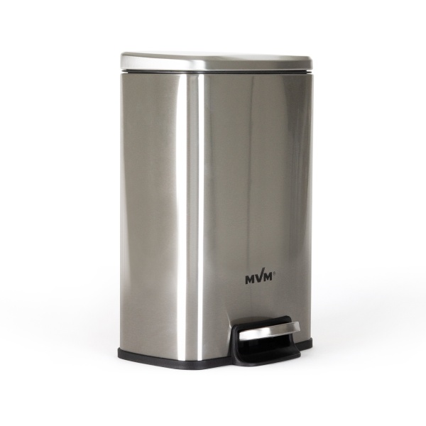 Відро з кришкою MVM BIN-15 5L SS STEEL SQUARE 5 л сталевий 