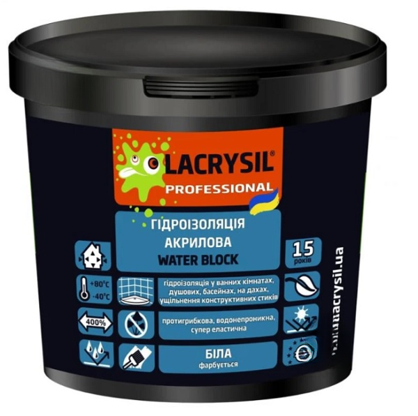 Мастика гідроізоляційна Lacrysil WaterBlock 12 кг