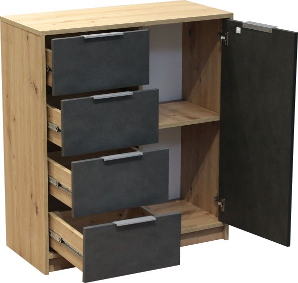 Комод Матера 776х354х883 мм дуб артизан/матера 