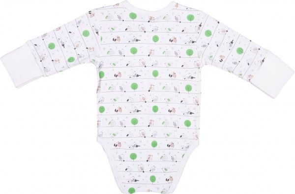 Боди детское унисекс Baby Veres Funy sparrows косая застежка р.62 молочный 