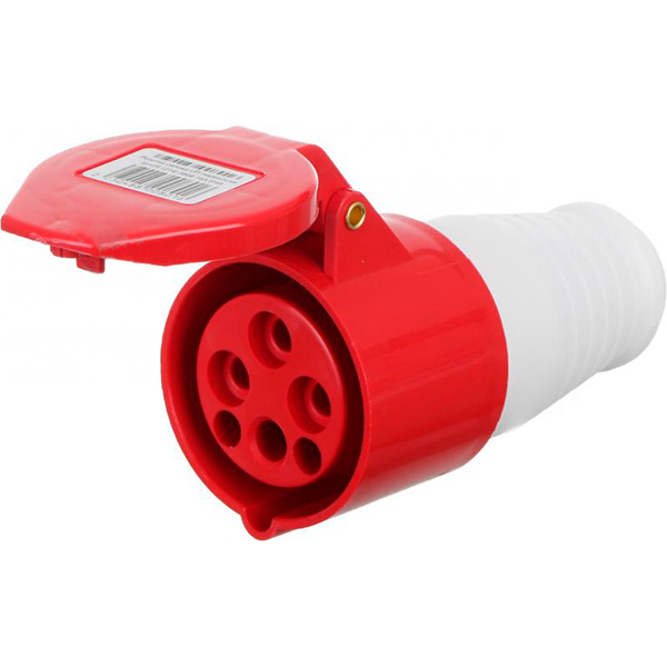 Розетка силовая переносная с заземлением UP! (Underprice) 3p+PE (214) 380В 16А IP44 серый