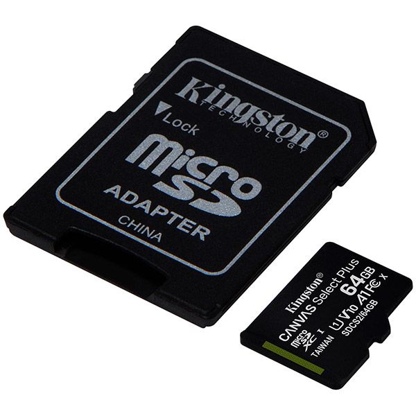 Карта пам'яті Kingston microSDXC 64 ГБ Class 10 (SDCS2/64GB) Canvas Select+ A1 UHS-I U1 