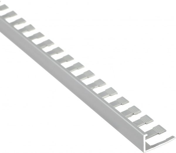 Кутник для плитки Braz Line зовнішній гнучкий алюміній 14 мм 2,7м срібло