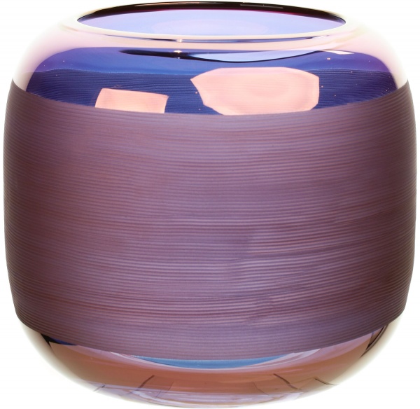 Ваза скляна морозна лаванда Luxio d17 h15 см Wrzesniak Glassworks