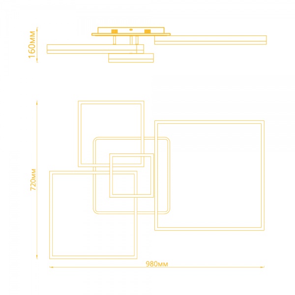 Светильник светодиодный LightMaster CE2150 UNION квадрат с пультом 165 Вт белый 3000-6500 К