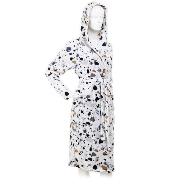 Халат с микрофибры La Nuit Terrazzo р. L серый с принтом