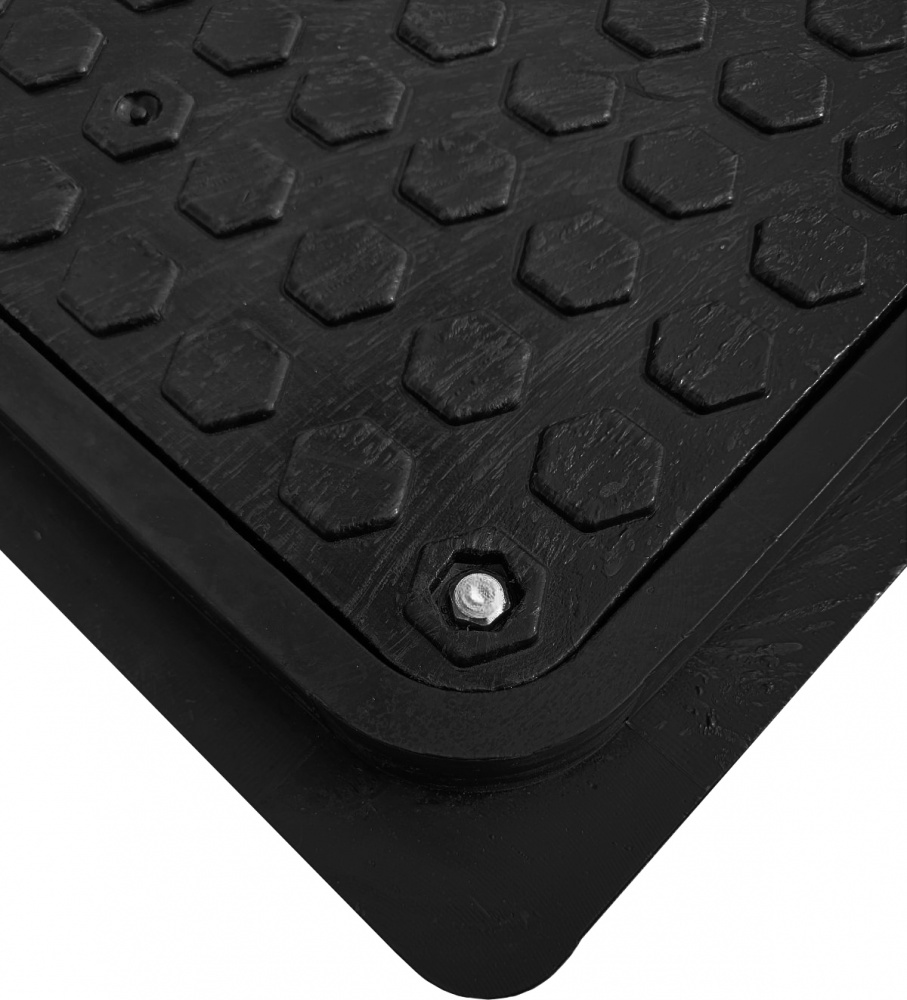 Люк канализационный POLYMERGRAD 715x715 мм A15 с замком черный