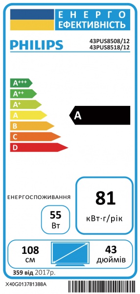 Телевізор Philips 43PUS8518/12