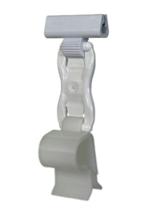 Держатель ценника для гастроемкостей белый: клипса ножка 50 мм 5 шт. 