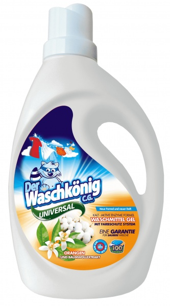 Гель для стирки для машинной и ручной стирки WASCHKONIG UNIVERSAL Orangen und Baumwollextrakt 3 л 3 кг