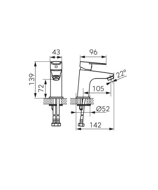 Смеситель для умывальника Ferro RENNTO хром BNT2