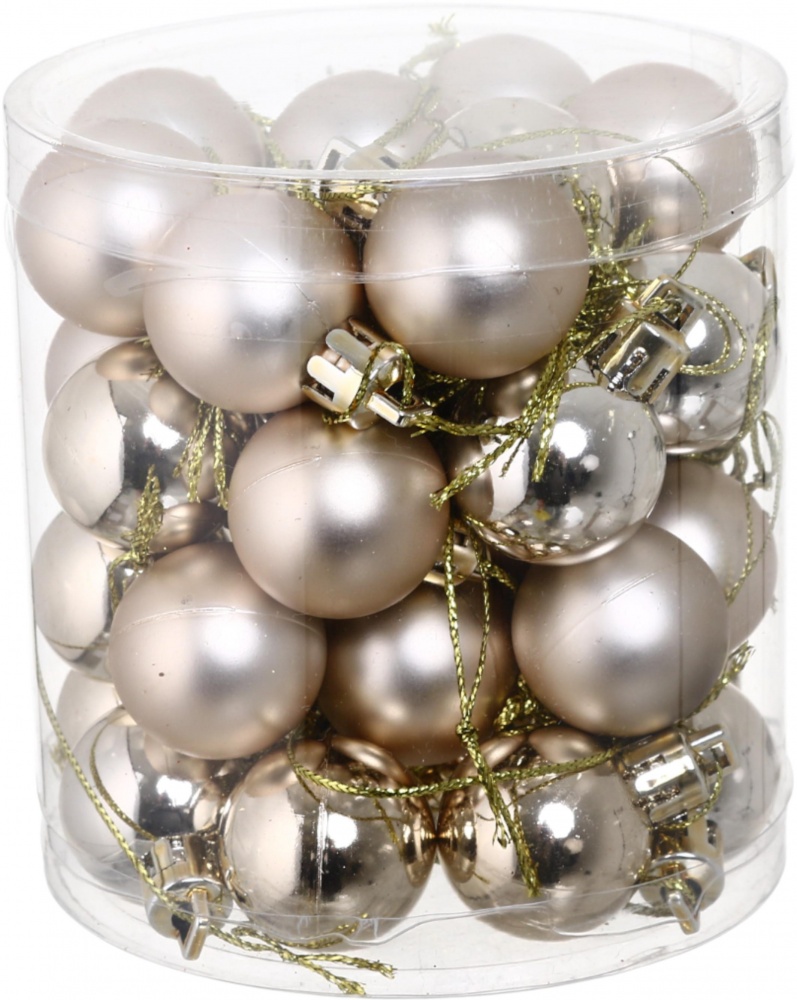 Набір ялинкових куль 4 кольори в асорт d 30 мм 36 шт./уп.